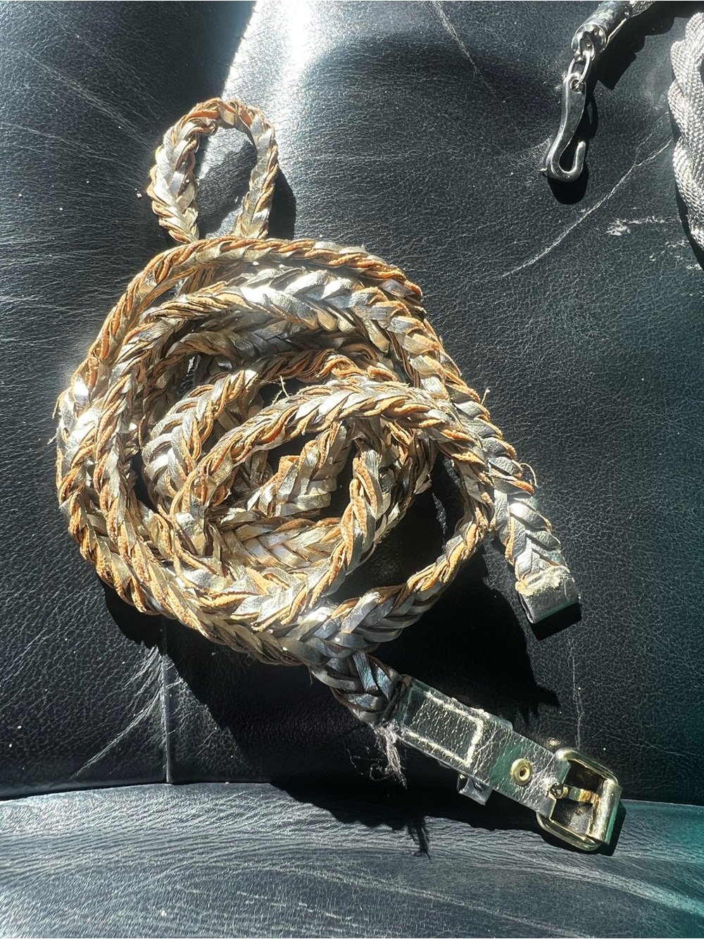 BCBG Braided Metallic Gold and Silver Men’s Belt